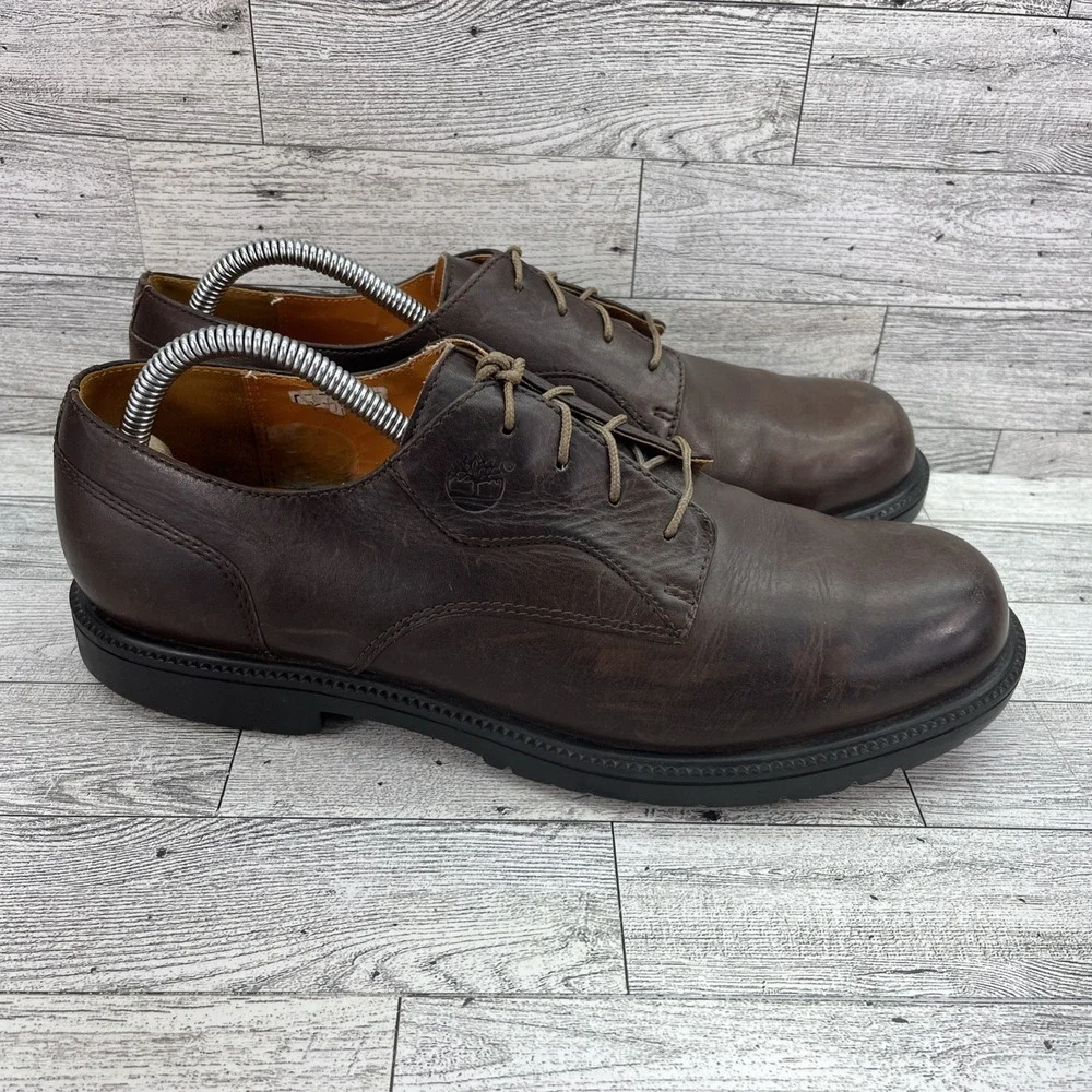 Timberland Brown Leather Waterproof Oxford Lace Up‎ Shoes 93076 Men Size 10M